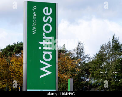 Waitrose-Supermarkt Zeichen Stockfoto