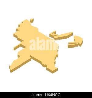 Karte von Miami-Symbol, isometrischen 3d Stil Stock Vektor