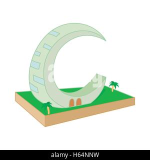 Crescent Moon Tower, Dubai-Symbol im Cartoon-Stil Stock Vektor