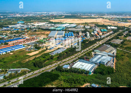 Gewerbegebiet Land Entwicklung Konstruktion und Wohn Luftaufnahmen Stockfoto