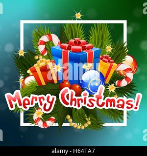 Christmas Greeting Card-Schriftzug. Stock Vektor