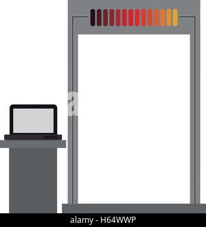 Silhouette Flughafen Metalldetektor computer Stock Vektor