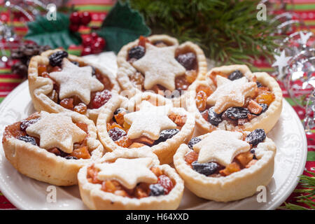 Weihnachten Mince Pies auf Stockfoto