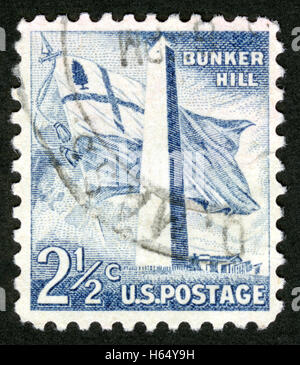 Usa, ca. 1955, Briefmarke, Bunker Hill Stockfoto
