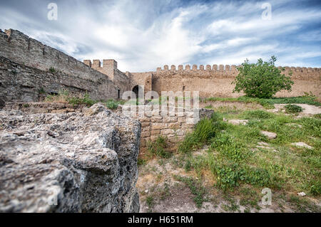 Zitadelle an der Mündung der Dnjestr. Alte Festung in der Stadt Bilhorod-Dnistrovski, Gebiet Odessa. Im Süden der Ukraine Stockfoto