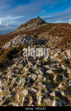 Manstone Rock on The Stiperstones, in der Nähe von Snailbeach, Shropshire, England, UK Stockfoto