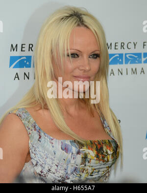 Pamela Anderson besucht die Gnade für Tiere versteckt Helden Gala im Unici Casa am 29. August 2015 in Los Angeles Kalifornien. Stockfoto