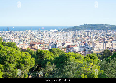 Park Güell ist eines der Meisterwerke von Gaudi Stockfoto