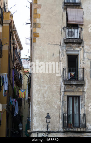 Gotischen Viertel sind im Zentrum von Barcelona und einige der Gebäude stammen aus dem Mittelalter Stockfoto
