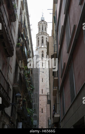 Gotischen Viertel sind im Zentrum von Barcelona und einige der Gebäude stammen aus dem Mittelalter Stockfoto
