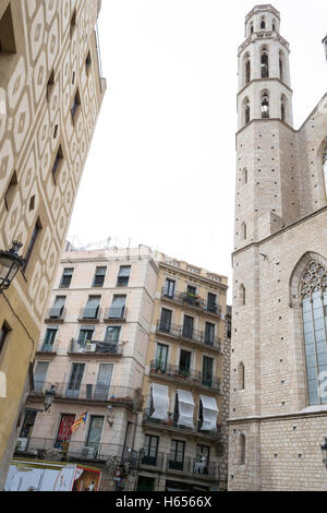 Gotischen Viertel sind im Zentrum von Barcelona und einige der Gebäude stammen aus dem Mittelalter Stockfoto
