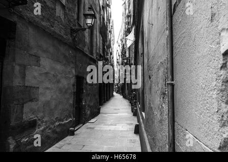 Gotischen Viertel sind im Zentrum von Barcelona und einige der Gebäude stammen aus dem Mittelalter Stockfoto