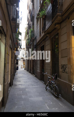 Gotischen Viertel sind im Zentrum von Barcelona und einige der Gebäude stammen aus dem Mittelalter Stockfoto