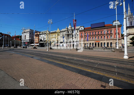 Bana Josipa Jelacica Quadrat, Zagreb, Kroatien Stockfoto