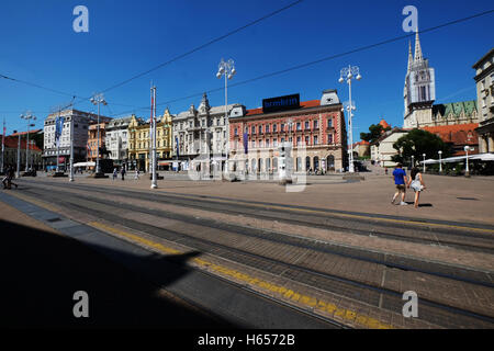 Bana Josipa Jelacica Quadrat, Zagreb, Kroatien Stockfoto