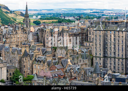 Ansicht der Altstadt von Edinburgh ist Schottland, Vereinigtes Königreich. Dies ist der älteste Teil der Hauptstadt Schottlands Stockfoto