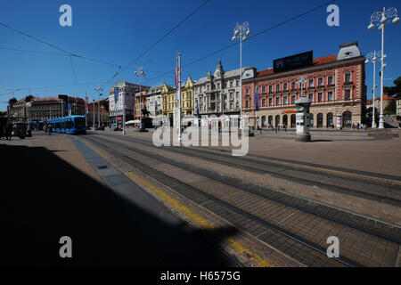 Bana Josipa Jelacica Quadrat, Zagreb, Kroatien Stockfoto