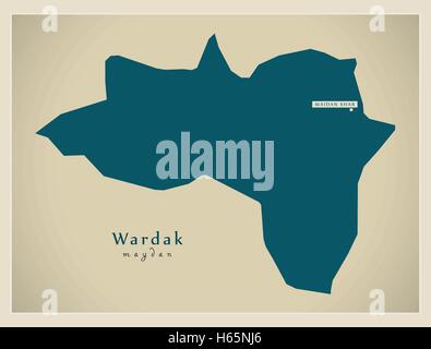 Moderne Karte - Wardak AF Stock Vektor