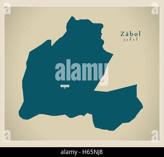 Moderne Karte - Zabol AF Stock Vektor