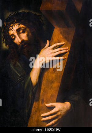 Jesus Christus ist die Kreuztragung von unbekannten flämischen Künstler, Anfang 1600 nach Michiel Coxcie. Stockfoto