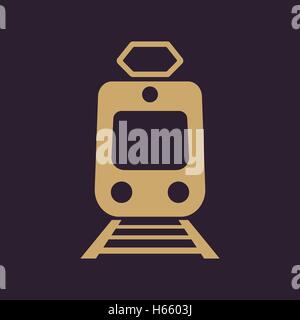 Das Zug-Symbol. U-Bahn und Straßenbahn, Eisenbahn-Symbol. Wohnung Stock Vektor