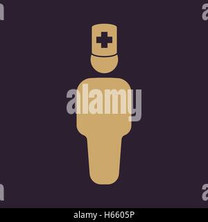 Das Arzt-Avatar-Symbol. Arzt und Therapeut, Medizin, Krankenhaus-Symbol. Wohnung Stock Vektor