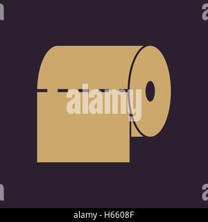 Das WC-Papier-Symbol. Handtuch und Kleiderschrank, WC, Badezimmer-Symbol. Wohnung Stock Vektor