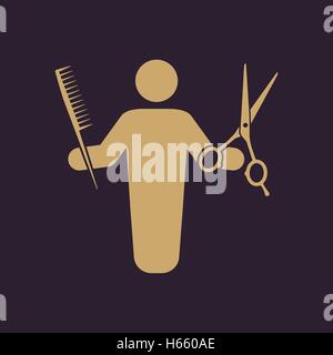 Das Friseur-Avatar-Symbol. Barbier und Friseur, Haarschneider Symbol. Wohnung Stock Vektor