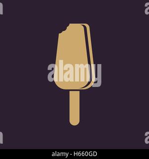 Das Eis-Symbol. Eskimo Pie Symbol. Wohnung Stock Vektor