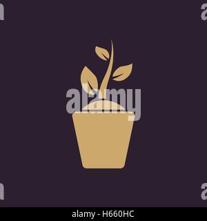 Der Keimling Kranz-Icon. Pflanzen und Kräuter, Natur-Symbol. Wohnung Stock Vektor