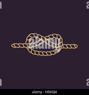 Das Knoten-Symbol. Knoten und Krawatte, Seil-Symbol. Wohnung Stock Vektor