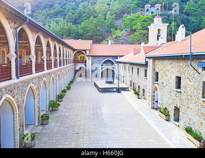 Das Kykkos Kloster befindet sich im Troodos Gebirge im Bezirk Paphos, Zypern. Stockfoto