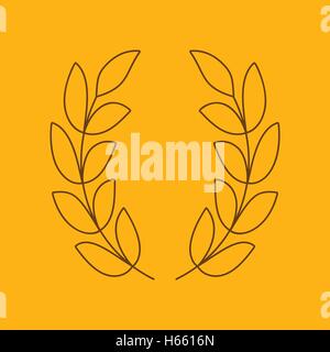 Laurel Wreath Liniensymbol Stock Vektor
