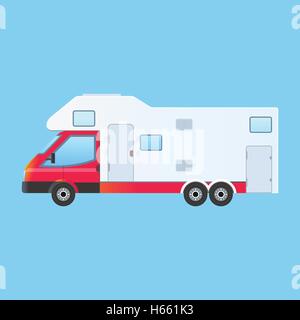 Camping Familie RV-Anhänger-Wohnwagen Stock Vektor