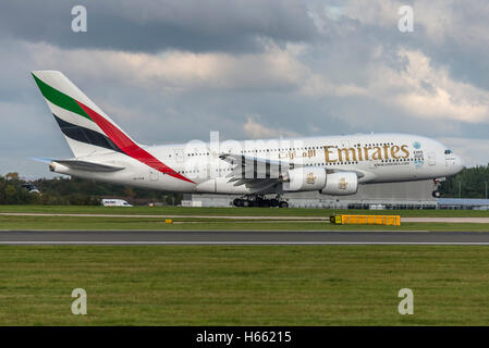 A6-EEB Emirates Airbus A380-861 Expo 2020 Dubi VAE Manchester Flughafen England.Uk. Anreise. Landung. Stockfoto