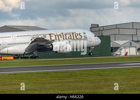 A6-EEB Emirates Airbus A380-861 Expo 2020 Dubi VAE Manchester Flughafen England.Uk. Anreise. Landung. Stockfoto