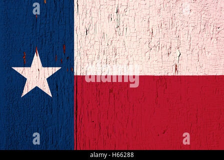 Texas State Flag auf die geschälte, strukturierte, Alter Farbe Hintergrund Stockfoto