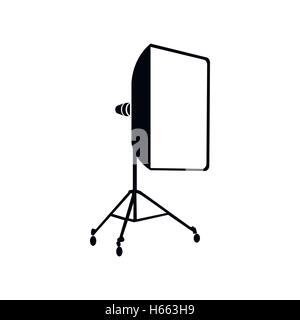 Studio-Glühbirne in Softbox Symbol, einfachen Stil Stock Vektor