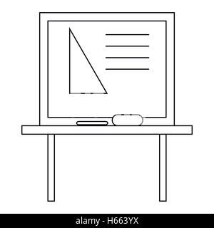 Dreieck auf einer Schule Tafel Symbol Umriss-Stil Stock Vektor