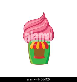 Cupcake Haussymbol, Cartoon-Stil Stock Vektor