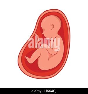 Embryo im Bauch Symbol, Cartoon-Stil Stock Vektor