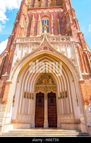 Turm der Kirche in der Stadt Landshut Stockfoto