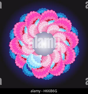 Abstraktes Vektor Farbe hell Ornament auf einem dunklen Hintergrund Stock Vektor