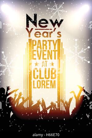 Happy New Year Party Event Hintergrund mit Masse - Vektor-Illustration Stock Vektor