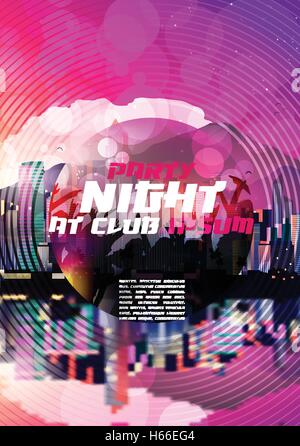 Party Night Party Plakat Vorlage mit abstrakten Hintergrund - Vektor-Illustration Stock Vektor