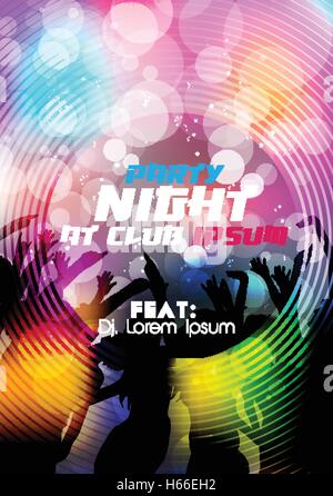 Party Night Party Plakat Vorlage mit abstrakten Hintergrund - Vektor-Illustration Stock Vektor