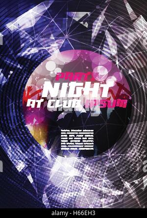 Party Night Party Plakat Vorlage mit abstrakten Hintergrund - Vektor-Illustration Stock Vektor