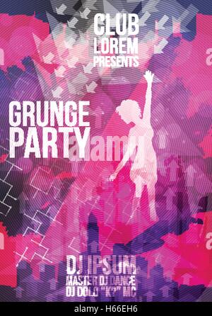 Grunge Dance Party Design-Vorlage - Vektor-Illustration Stock Vektor