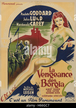 Braut der Rache (1949) - französische Filmplakat- Stockfoto