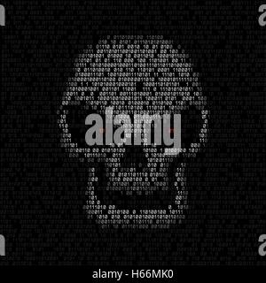 Code-Textur-Schädel Stock Vektor